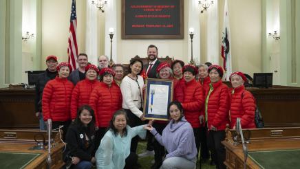 Group Photo with Assemblymember Haney Adjournment in Memory of Connie Moy