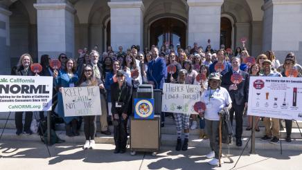 Group photo from AB 564 Cannabis Tax Relief Press Conference