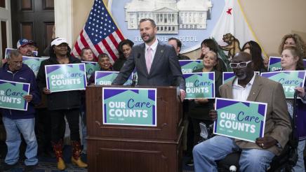Photo of Asm. Haney PC on Collective Bargaining for In Home Supportive Services Workers