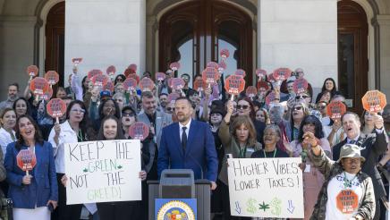 Asm. Haney speaking at AB 564 Cannabis Tax Relief Press Conference