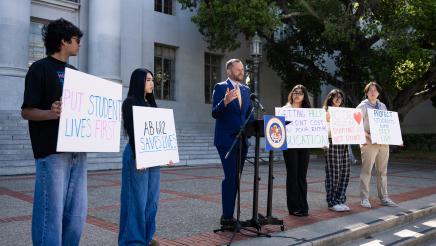Asm. Haney and guests for AB602 Campus Overdose Prevention Bill
