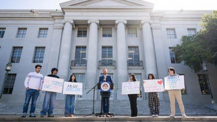 Asm. Haney and guests for AB602 Campus Overdose Prevention Bill