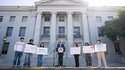 Asm. Haney and guests for AB602 Campus Overdose Prevention Bill