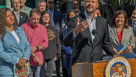 Asm. Haney speaking at AB342 Press Conference