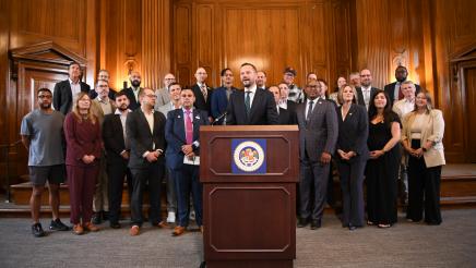 Asm. Haney Speaking Downtown Recovery Presser