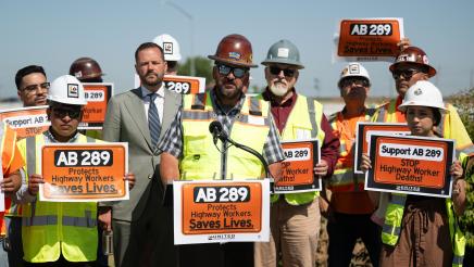 Guest speaking at AB289 Presser