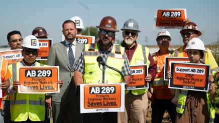 Guest speaking at AB289 Presser