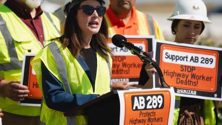 Guest speaking at AB289 Presser