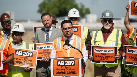 Guest speaking at AB289 Presser