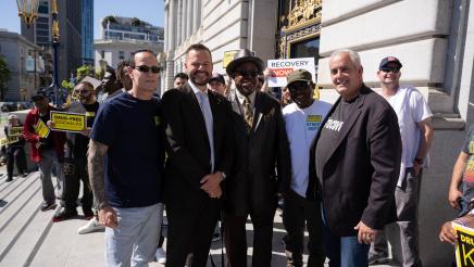 Asm. Haney and guests for Recovery Housing Presser