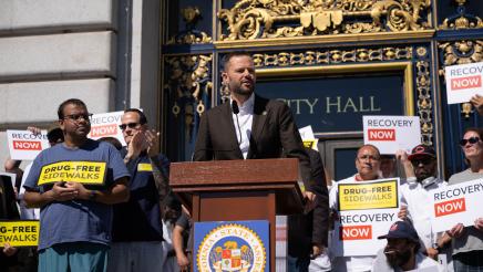 Asm. Haney speaking at Recovery Housing Presser