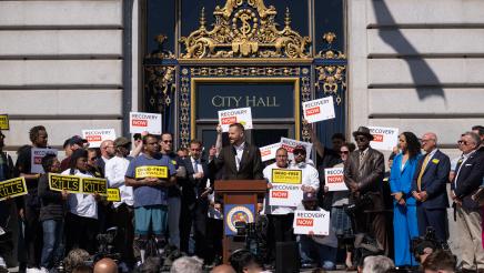 Asm. Haney speaking at Recovery Housing Presser