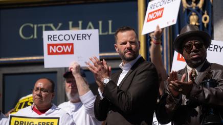 Photo of Asm. Haney at Recovery Housing Presser