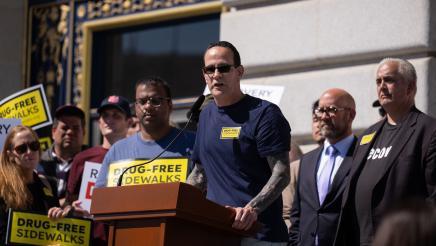 Guest speaking at Recovery Housing Presser