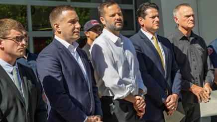 Photo of Asm. Haney and guests PFAS Presser Photo