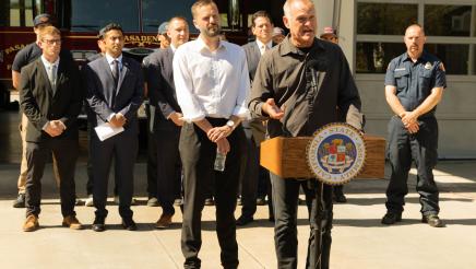 Asm. Haney speaking at PFAS Presser Photo
