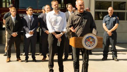 Asm. Haney speaking at PFAS Presser Photo