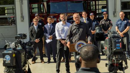Guest speaker and Asm. Haney PFAS Presser Photo