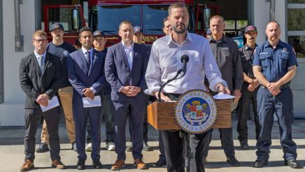 Asm. Haney speaking at PFAS Presser Photo