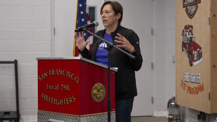 Guest speaker Kim Evon photo Annual Labor Breakfast